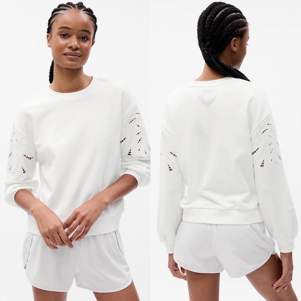 Gap VintageSoft Eyelet-Sleeve Sweatshirt